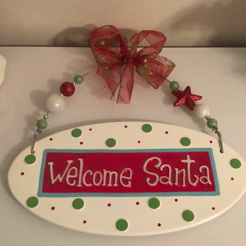 Welcome Ceramic Santa Sign - Picture 2 of 4